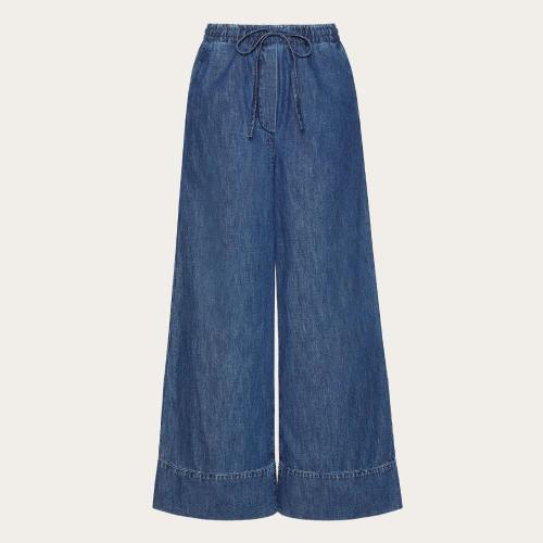  VALENTINO華倫天奴 22年秋冬 女士 休閑褲 JEAN EN CHAMBRAY DENIM XB3DD12V433558