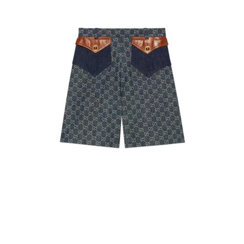  GUCCI古馳 22年秋冬 女士 環(huán)保水洗有機牛仔短褲 652661 XDBLL 4266 預定商品2-6周發(fā)貨