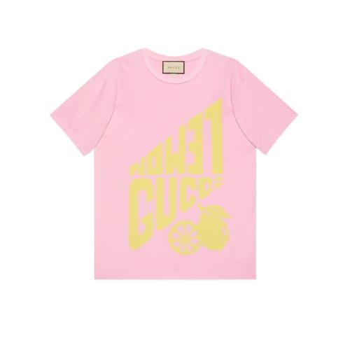  GUCCI古馳 22年秋冬 女士 “Lemon Gucci”印花棉質T恤 615044 XJD08 5673