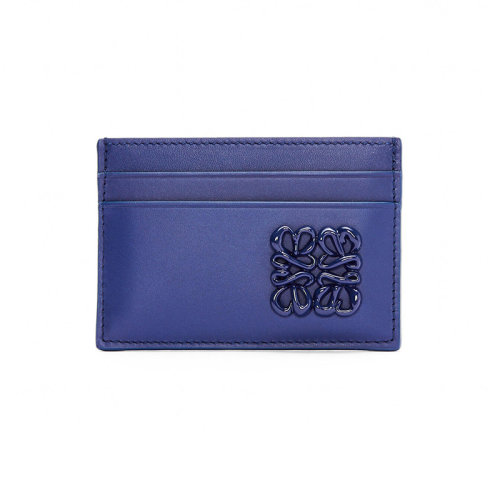 LOEWE/羅意威 23春夏新款 Anagram系列 女士深紫釉緞面小牛皮飾有同色系標志卡包C794322X01-8768