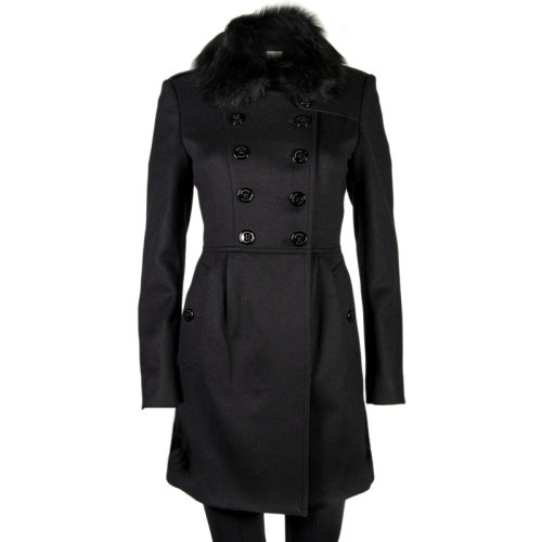 BURBERRY/博柏利20春夏 女裝 服裝 黑色經典雙排扣翻領時尚中長款 女士大衣外套 3950720