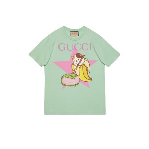  GUCCI古馳 22年秋冬 女士 Gucci和星星Bananya印花棉質(zhì)T恤 615044 XJD8H 3176