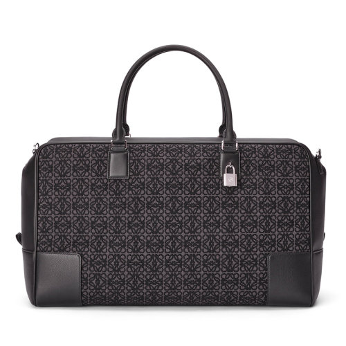 LOEWE/羅意威 22春夏新款AMAZONA系列 男士黑色提花小牛皮手提包0010642536