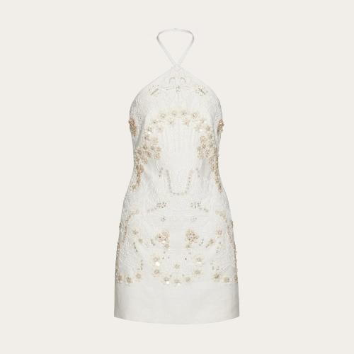  VALENTINO華倫天奴 22年秋冬 女士 連衣裙 ROBE COURTE BRODéE EN CANAPONE XB0VAYN36BCA03