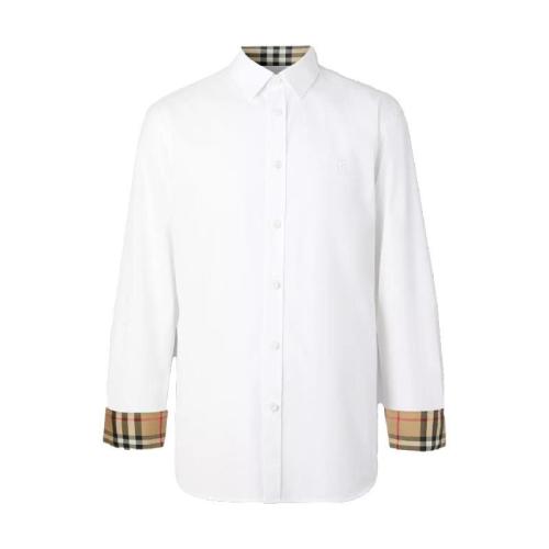  BURBERRY 22年秋冬 男士 修身剪裁專屬標識圖案彈力棉府綢襯衫 80323081