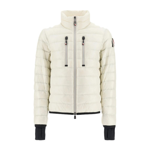 Moncler/蒙克萊 男士白色聚酰胺經典袖標裝飾短款羽絨服外套 男士羽絨服