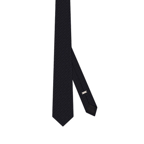 DIOR/迪奧 22年春夏新款 男士黑色桑蠶絲老花印花領帶03C1046A0330_C900