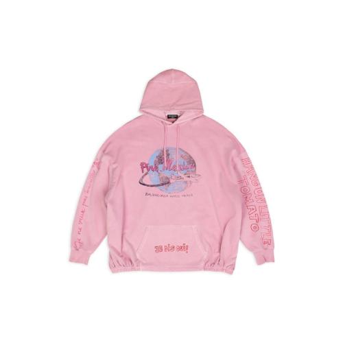  BALENCIAGA巴黎世家 22年秋冬 女士 衛衣 Balenciaga Music Pink Martini Merch Elastic Hem H