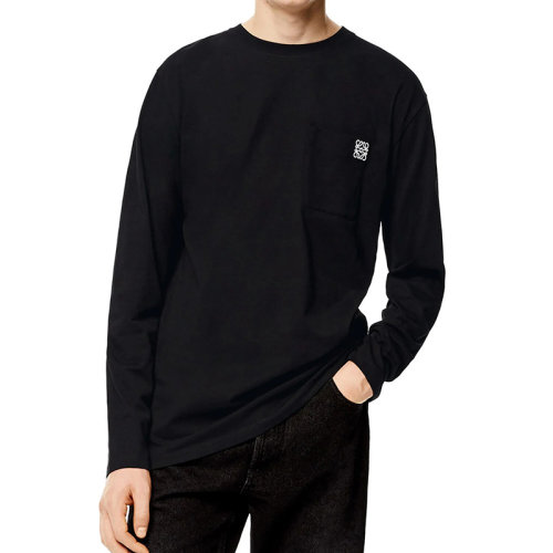 LOEWE/羅意威 22年秋冬新款 男士黑色純棉Anagram Logo刺繡T恤H526Y24J04-1100