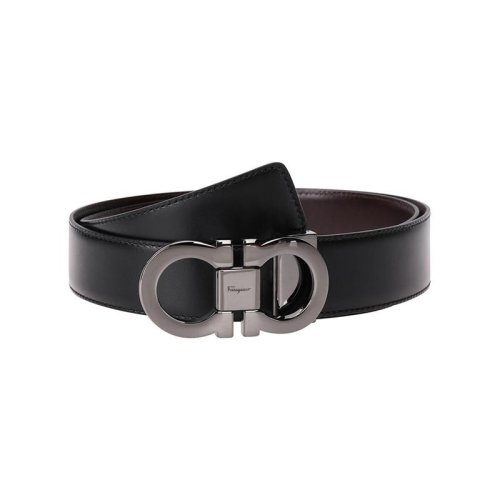 Salvatore Ferragamo/菲拉格慕 男士黑色皮革腰帶 6795350644557