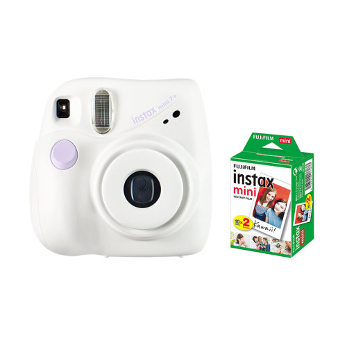 fujifilm/富士 富士instax立拍立得 一次成像相機(jī) mini7+（mini7c/s升級款）白【附送20張相紙】