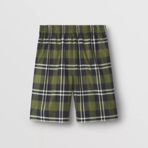  BURBERRY 22年秋冬 女士 格紋棉質斜紋短褲 80568571