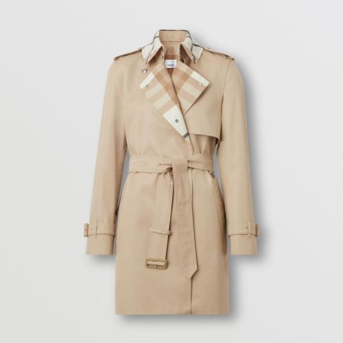  BURBERRY 22年秋冬 女士 格紋裁片棉質嘎巴甸 Trench 風衣 80569471