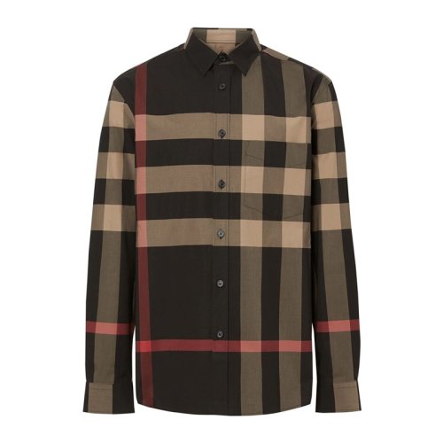  BURBERRY/博柏利 男士格紋棉質(zhì)長袖襯衫 8018110 PLFSX
