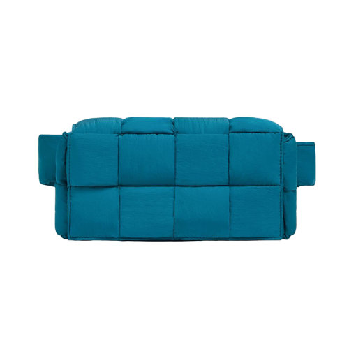Bottega Veneta/葆蝶家 22新款 男士迷你深藍(lán)色尼龍翻蓋磁扣開(kāi)合腰包679763VBO804634