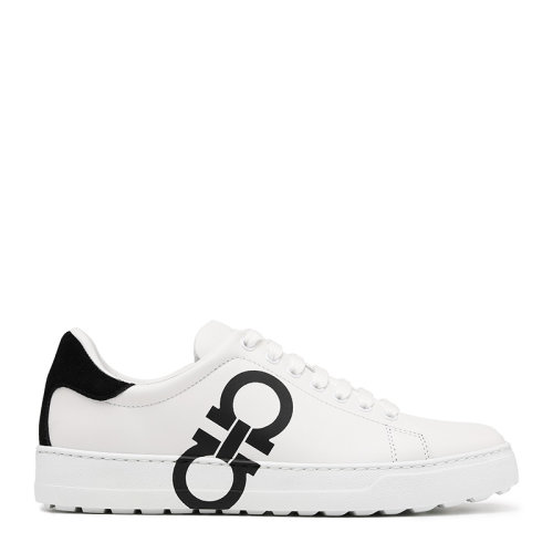 Salvatore Ferragamo/菲拉格慕21新品徽標(biāo)印花牛皮革男士休閑運(yùn)動鞋NUMBER
