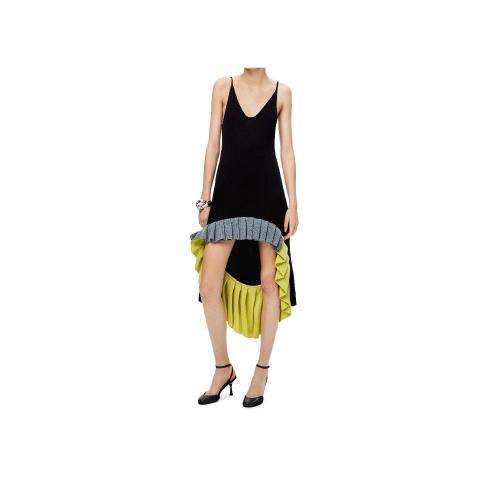  LOEWE羅意威 22年秋冬 女士 連衣裙 Ruffle knit dress in wool S359Y15K12-1100