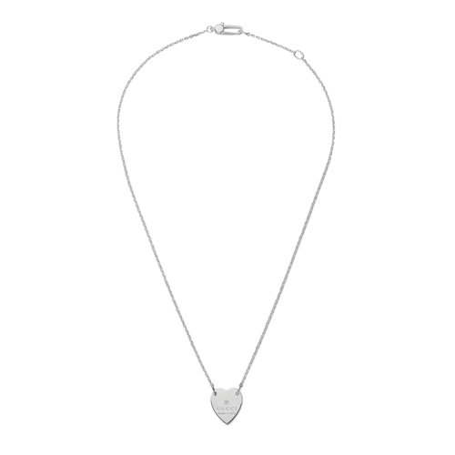 GUCCI/古馳  925銀心形gucci徽標吊墜項鏈223512J84008106