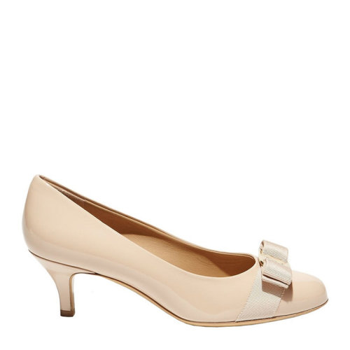 Salvatore Ferragamo/菲拉格慕  女士裸粉色蝴蝶結高跟鞋時尚單鞋女鞋 01-B792-518639