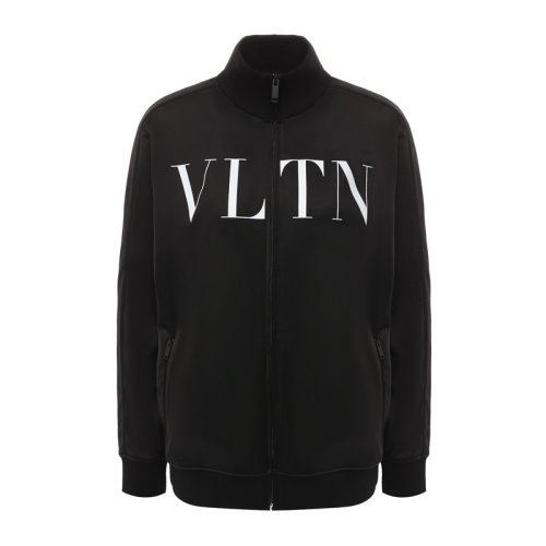 VALENTINO 華倫天奴 女士 服裝  黑色字母LOGO圖案拉鏈運動衛衣 女衛衣