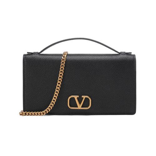 Valentino/華倫天奴 【22春夏新款】 女士皮革手提單肩斜挎包鏈條包手拿包LOGO標(biāo)志 XW2P0W42SNP
