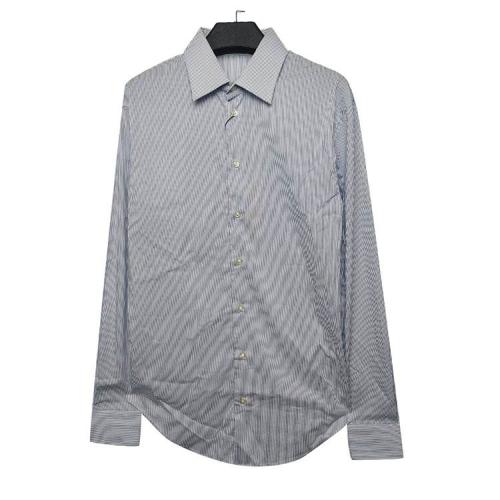 Emporio Armani/安普里奧阿瑪尼藍色條紋男士長袖襯衫 L1C31TL1E1C019 （瑕疵折扣）