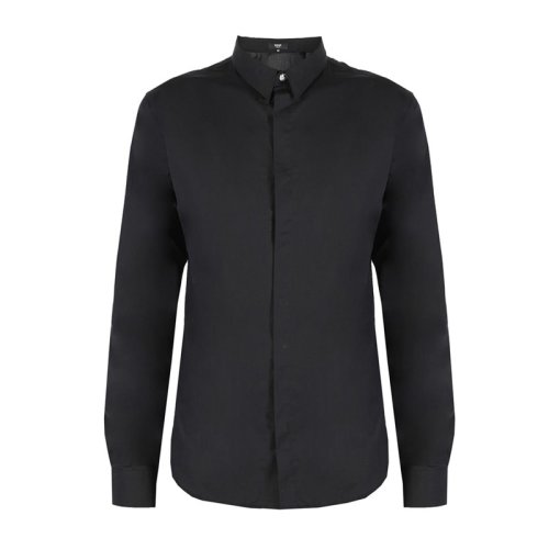  VERSACE JEANS/范思哲牛仔 男士黑色棉質長袖襯衫 BU20184-BT10356-B7008 PLFSX