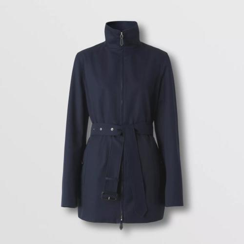  BURBERRY 22年秋冬 女士 棉質嘎巴甸高領 Trench 風衣 80574351