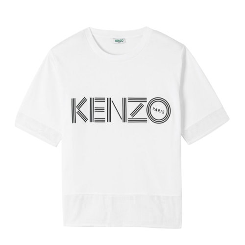 KENZO/高田賢三 女裝 服裝 棉質logo印花圓領 女士短袖T恤 FA52TS617986經(jīng)典字母LOGO