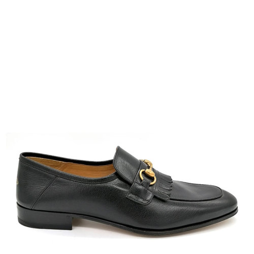 GUCCI /古馳 男士皮革 馬銜扣樂福鞋 兩用休閑商務(wù)皮鞋494652 D3V00 1000