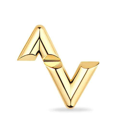 Louis Vuitton/路易威登 22春夏新款Volt系列 18K金黃金徽標(biāo)字母組合造型單只耳釘Q06127
