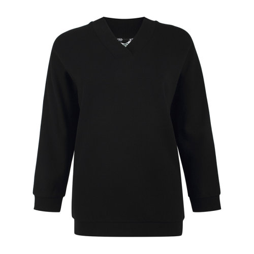 KENZO/高田賢三  凱卓女裝 品牌字母LOGO 女士黑色棉質時尚V領秋冬衛衣 F862TO704954.99