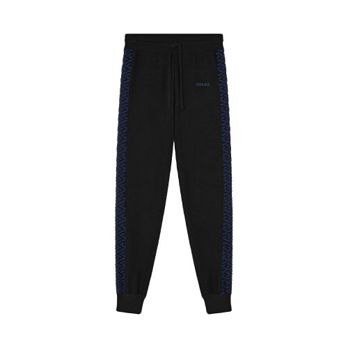 VERSACE/范思哲 男士黑色棉質(zhì)休閑褲運(yùn)動(dòng)褲長(zhǎng)褲 1003616-1A02223-1B000