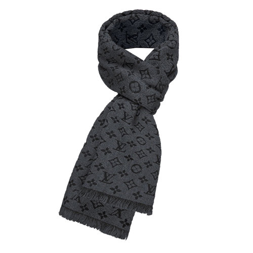 Louis Vuitton/路易威登新款 經典老花系列 男士煤色羊毛圍巾M78526