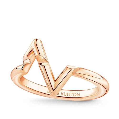 Louis Vuitton/路易威登 22春夏新款Volt系列 18K金玫瑰金徽標字母組合造型戒指Q9Q30E