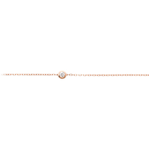  CARTIER/卡地亞 Diamants Légers系列 簡(jiǎn)約優(yōu)雅18k金玫瑰金鑲鉆手鏈 B6063017