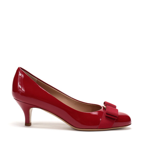 Salvatore Ferragamo/菲拉格慕 女士CARLA 55系列漆皮蝴蝶結高跟鞋 0592182