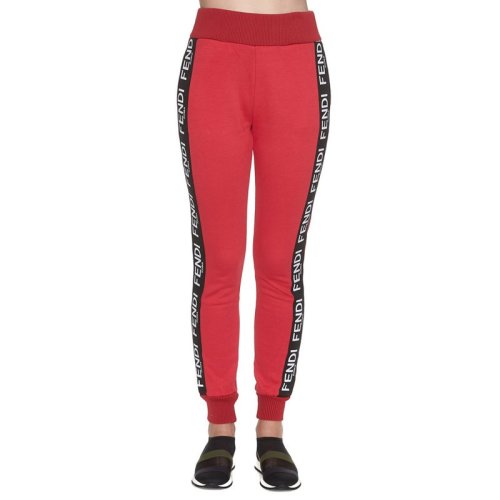 FENDI/芬迪 女裝 服飾 棉質(zhì)側(cè)邊logo印花時尚休閑長褲 女士運動褲褲裝