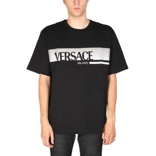 VERSACE/范思哲 男士黑色棉質短袖T恤 1006438 1A04130 1B000 PLFSX
