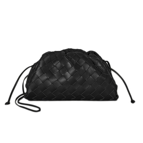 Bottega Veneta/葆蝶家 寶緹嘉 女包編織黑色皮質女士手拿單肩斜挎包 585852 VCPP1 8803