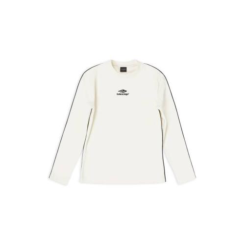  BALENCIAGA巴黎世家 22年秋冬 女士 長袖T恤 3b Sports Icon Piping T-shirt in Off White 720