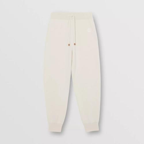  BURBERRY 22年秋冬 女士 專屬標識圖案羊絨混紡慢跑褲 80465091 預定商品1-3周發貨