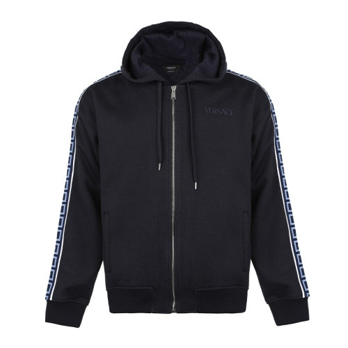 VERSACE/范思哲21新品字母刺繡回紋飾帶男衛衣男士開胸衛衣10014541A01072
