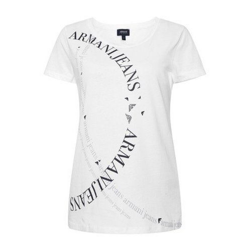  ARMANI JEANS/阿瑪尼牛仔 女士白色棉質短袖T恤 3Y5T56 5JPXZ 1100 PLFSX