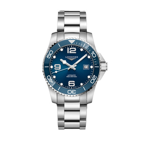 LONGINES/浪琴  康卡斯?jié)撍盗兴{色表盤自動機械男士腕表41毫米L3.781.4.96.6