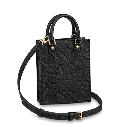 Louis Vuitton/路易威登 經(jīng)典款PLAT系列 女士黑色老花壓紋粒面牛皮革金扣配可拆卸肩帶單肩斜跨手提托特包M81417