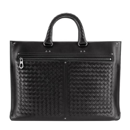 Bottega Veneta/葆蝶家 男士黑色皮質手提包368047VAOU11000