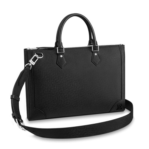 Louis Vuitton/路易威登 22春夏新款SLIM系列 男士黑色牛皮革銀扣配可拆卸肩帶單肩斜挎手提公文包M30810