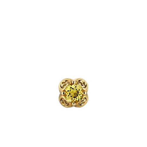 GUCCI/古馳新款GG系列 18k黃金GG細節花瓣綠寶石耳環662427J75708267
