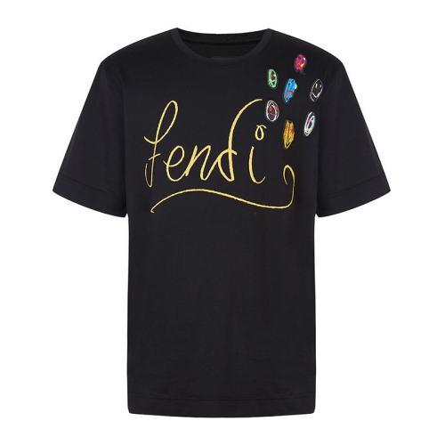  FENDI/芬迪 黑色logo徽標短袖T恤 FY0936 AH13 F0748 PLFSX